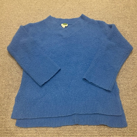 Anthropologie Clayton Chunky Wool V-Neck Sweater (XS) - Blue - Picture 4 of 7